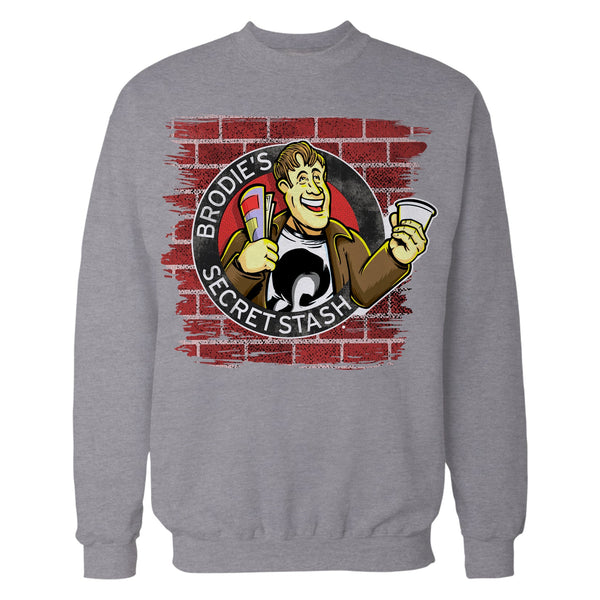 Kevin Smith Jay & Silent Bob Reboot Brodie's Secret Stash Store Logo Wall Official Sweatshirt Sports Grey - Urban Species