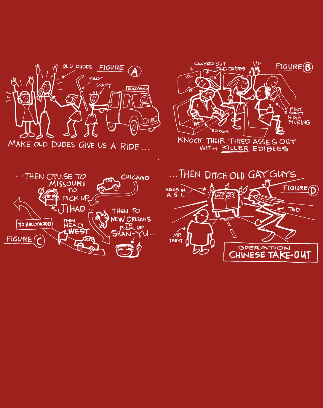 Kevin Smith Jay & Silent Bob Reboot Operation Chinese T-O Official Women's T-Shirt Red - Urban Species Design Close Up