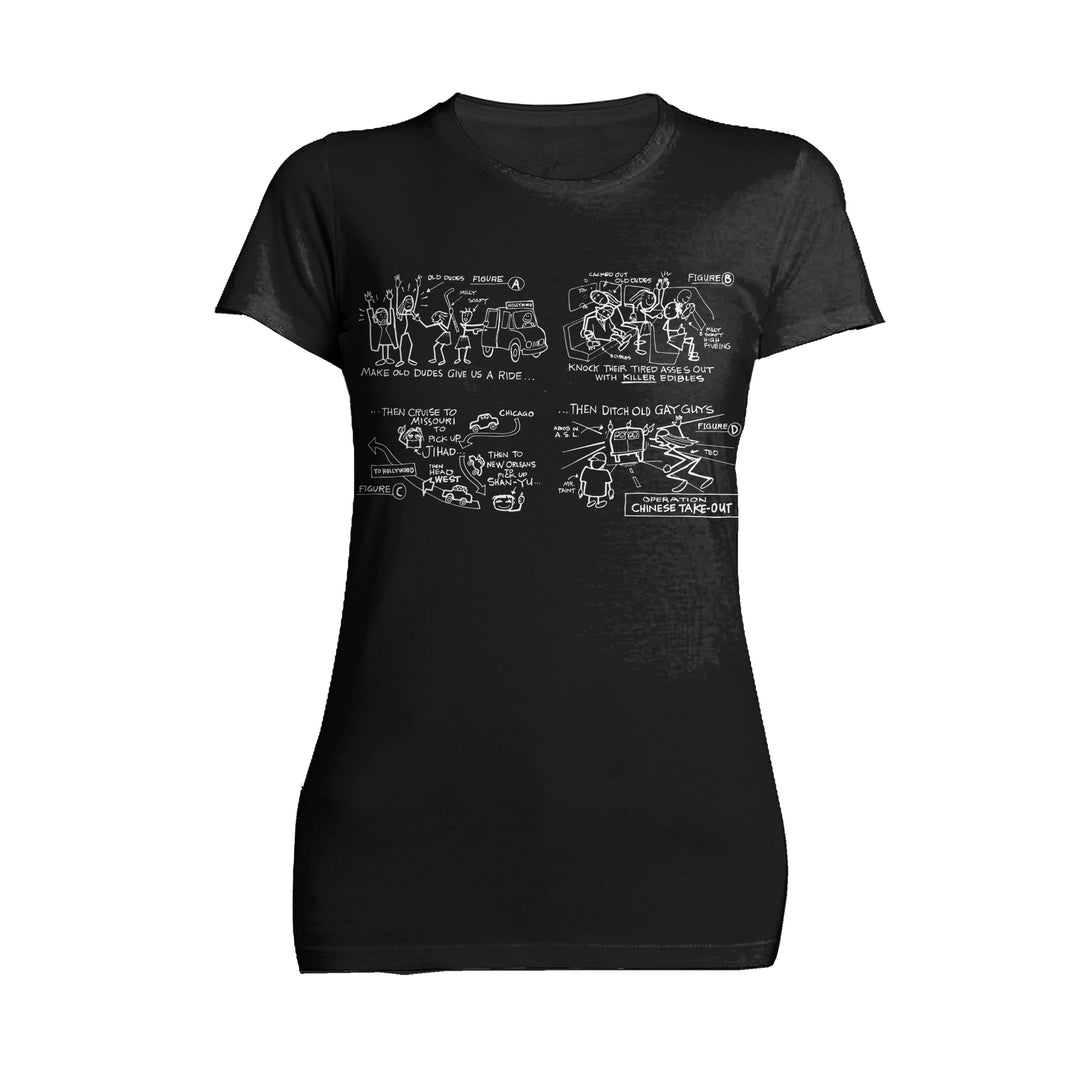 Kevin Smith Jay & Silent Bob Reboot Operation Chinese T-O Official Women's T-Shirt Black - Urban Species