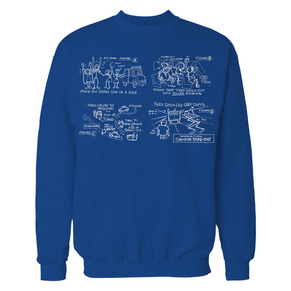 Kevin Smith Jay & Silent Bob Reboot Operation Chinese T-O Official Sweatshirt Blue - Urban Species