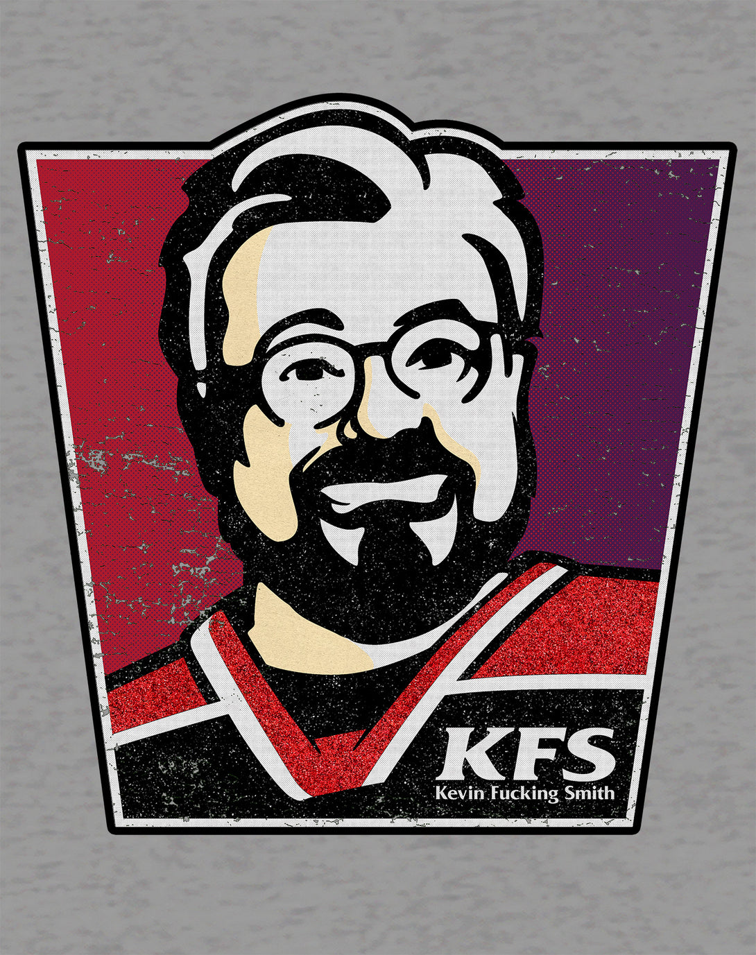 Kevin Smith Remix KFS Logo Meme KFC Parody FCK Lol Geek Fan Official Men's T-Shirt Sports Grey - Urban Species Design Close Up