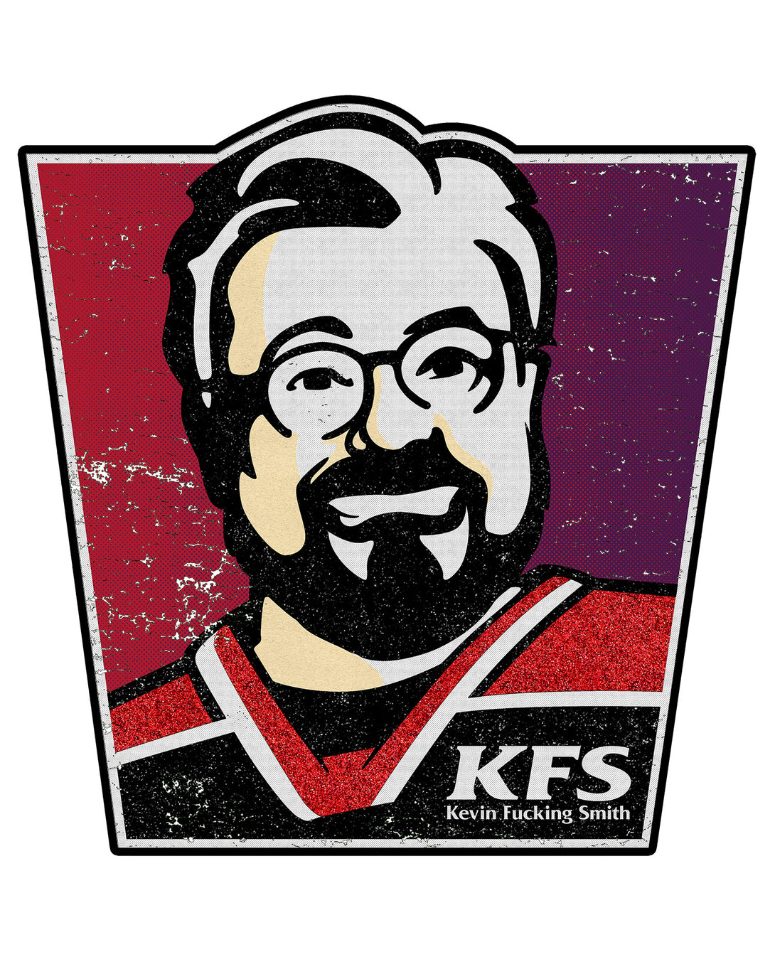 Kevin Smith Remix KFS Logo Meme KFC Parody FCK Lol Geek Fan Official Men's T-Shirt White - Urban Species Design Close Up