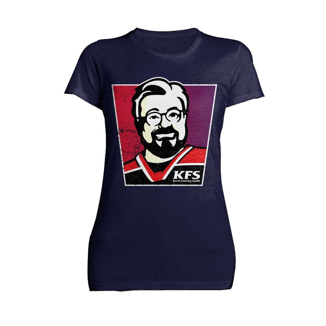 Kevin Smith Remix KFS Logo Meme KFC Parody FCK Lol Geek Fan Official Women's T-Shirt Navy - Urban Species