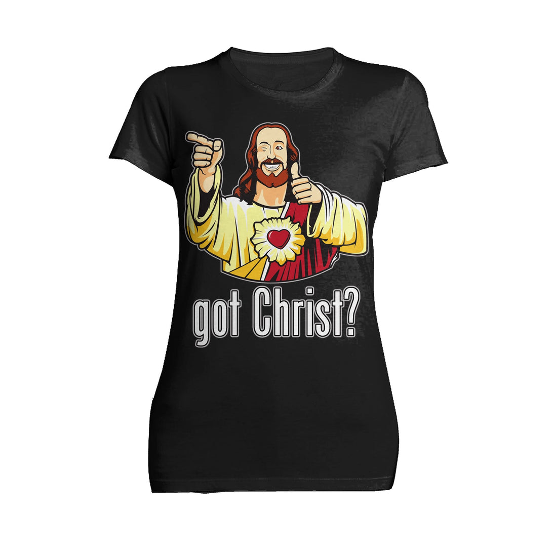 Kevin Smith View Askewniverse Buddy Christ Got Finger Guns Classic Official Women's T-Shirt Black - Urban Species