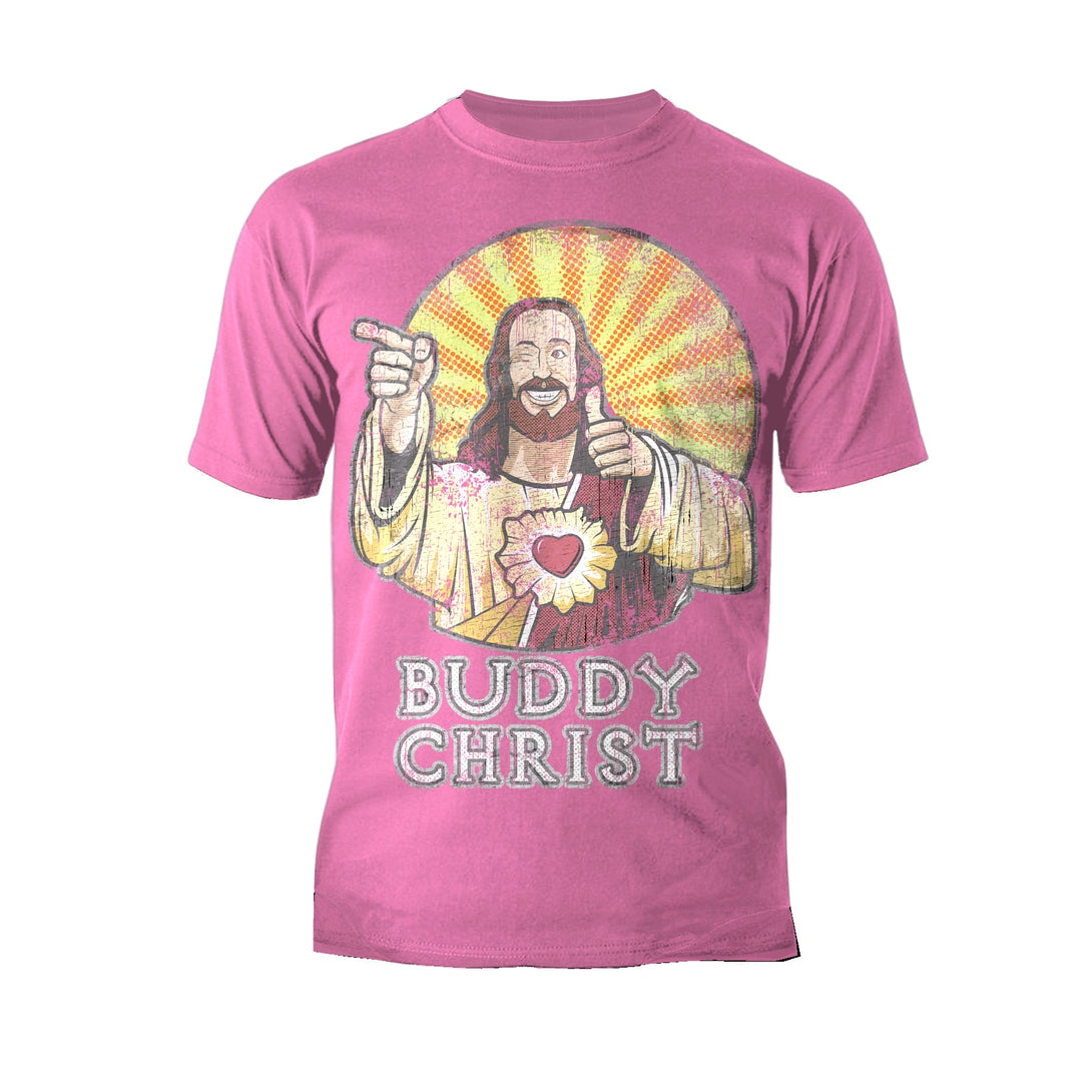 Kevin Smith View Askewniverse Buddy Christ Got Summer Vintage Variant Official Men's T-Shirt Pink - Urban Species