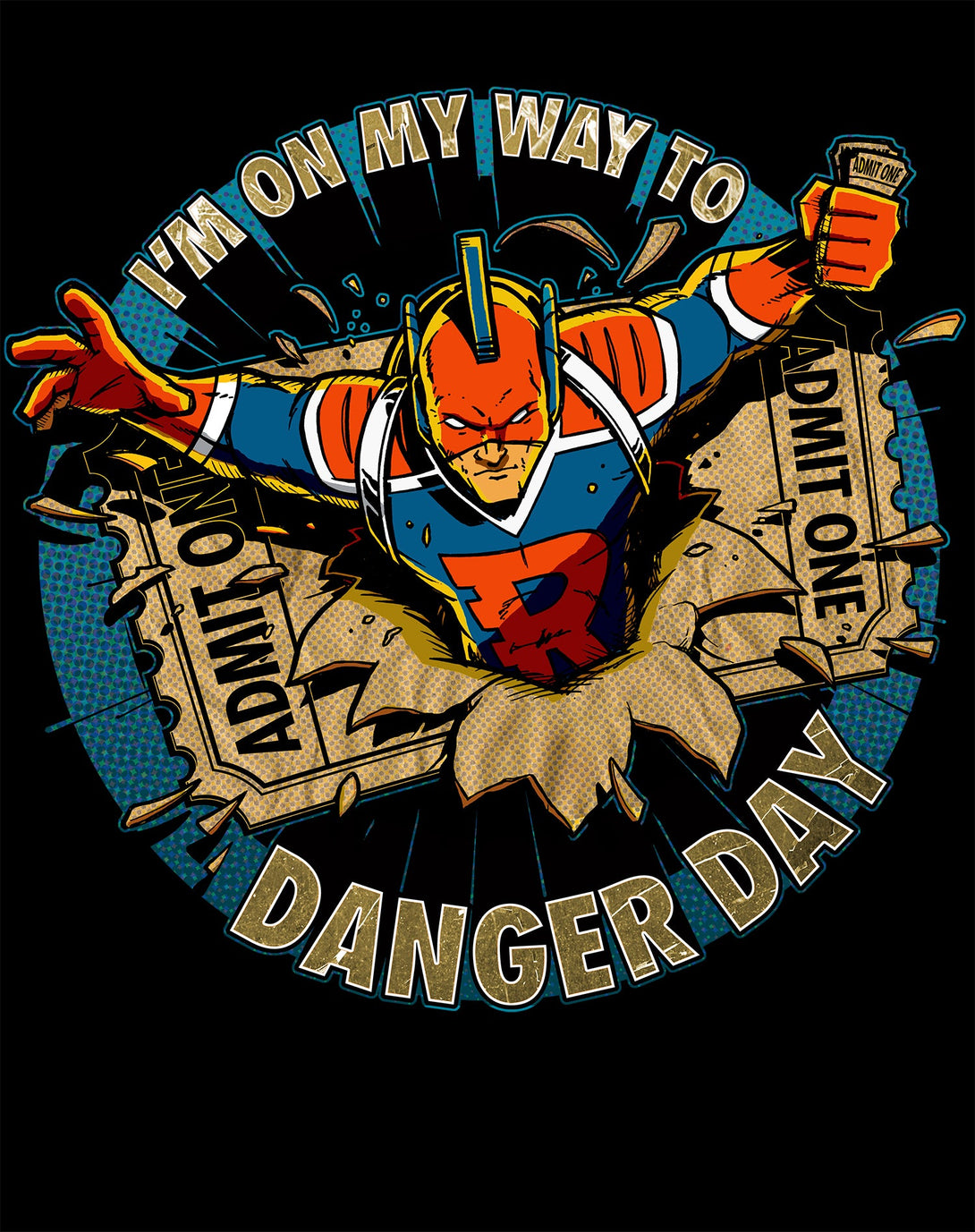 Kevin Smith View Askewniverse Danger Days Logo LDN Edition Official Men's T-Shirt Black - Urban Species Design Close Up