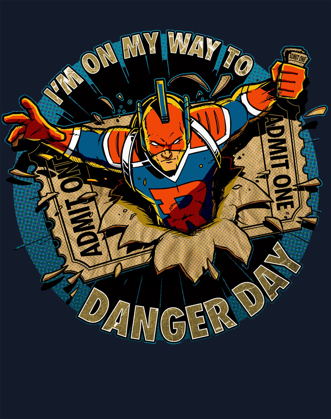 Kevin Smith View Askewniverse Danger Days Logo LDN Edition Official Women's T-Shirt Navy - Urban Species Design Close Up