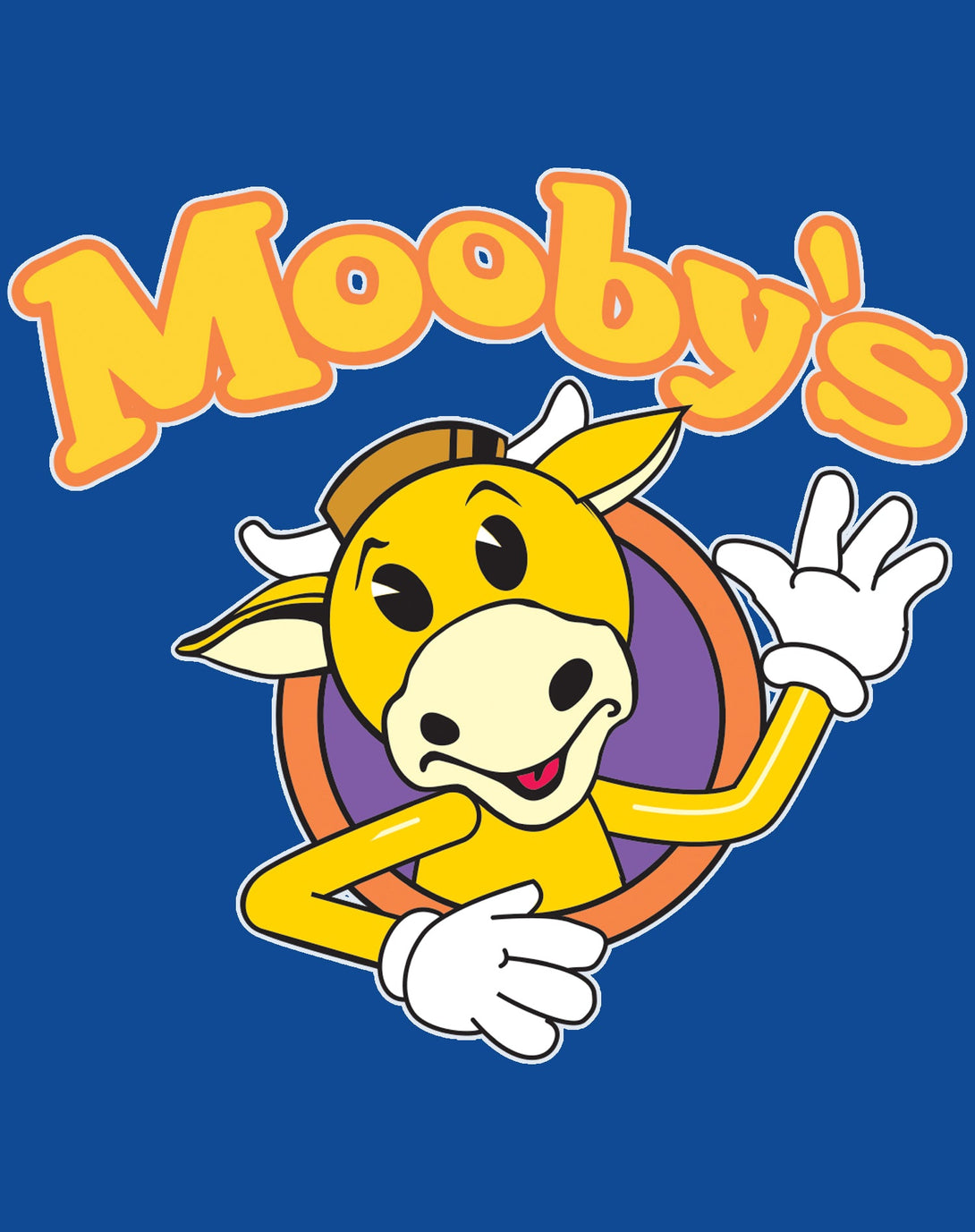 Kevin Smith View Askewniverse Mooby's Logo Official Women's T-Shirt Blue - Urban Species Design Close Up