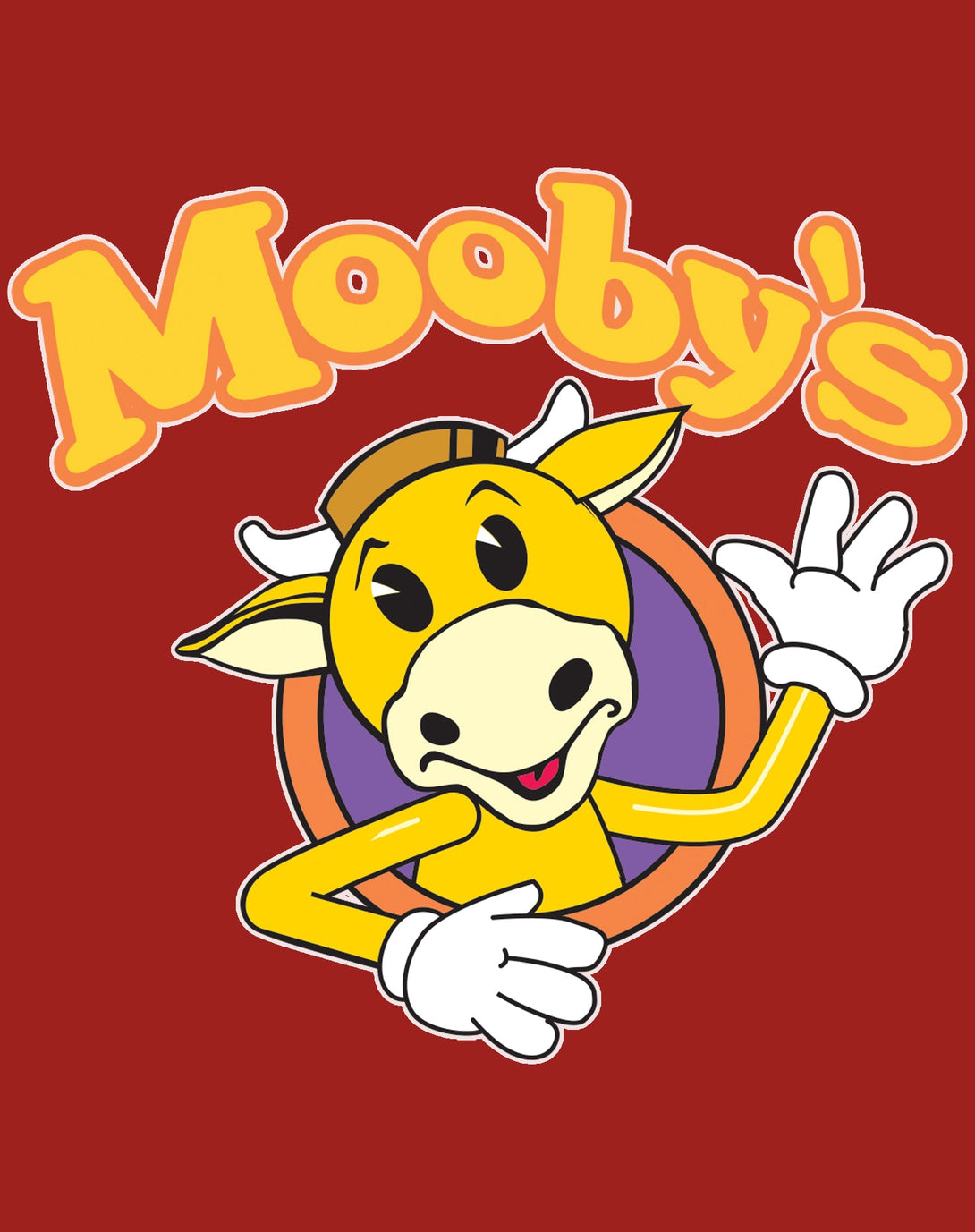 Kevin Smith View Askewniverse Mooby's Logo Official Women's T-Shirt Red - Urban Species Design Close Up
