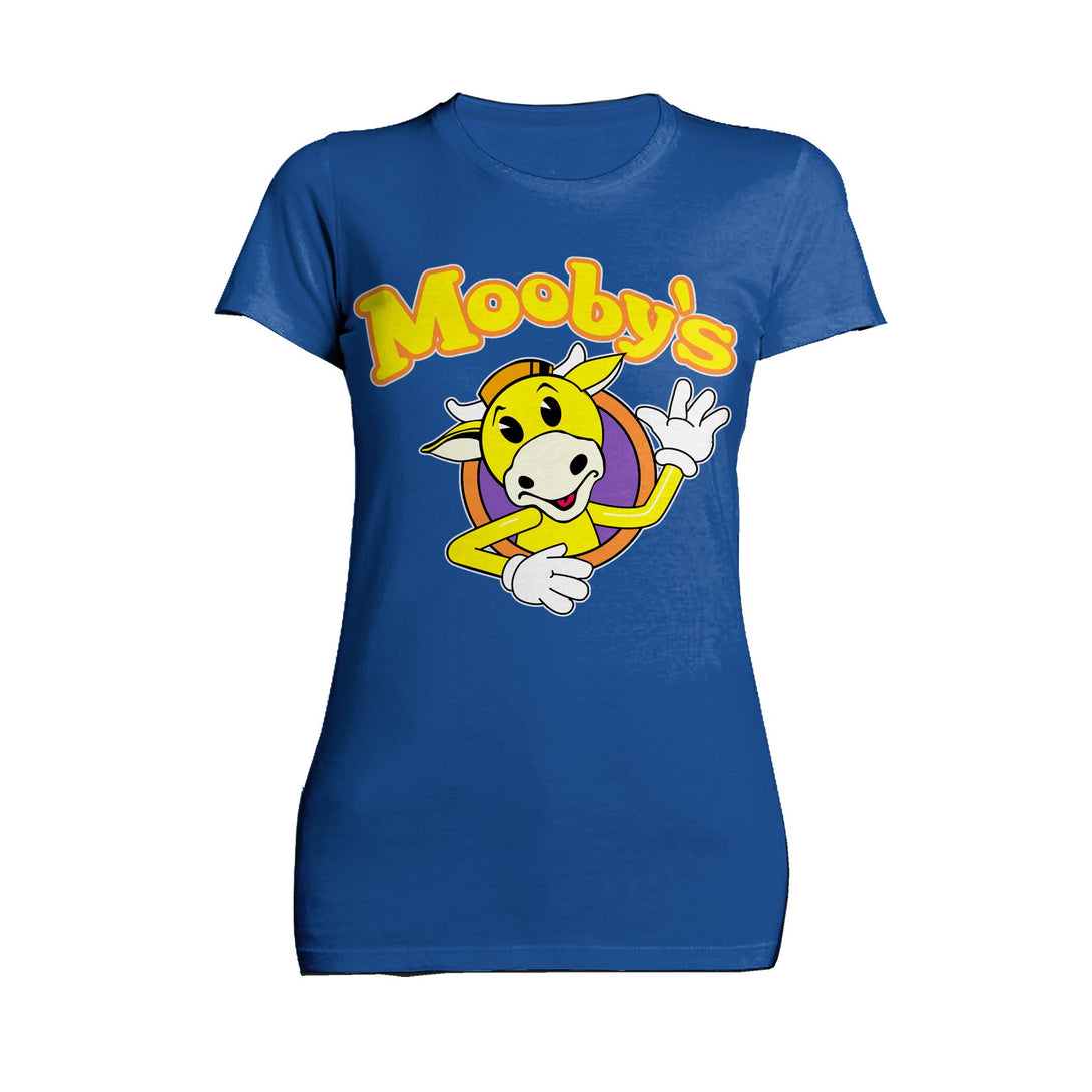 Kevin Smith View Askewniverse Mooby's Logo Official Women's T-Shirt Blue - Urban Species
