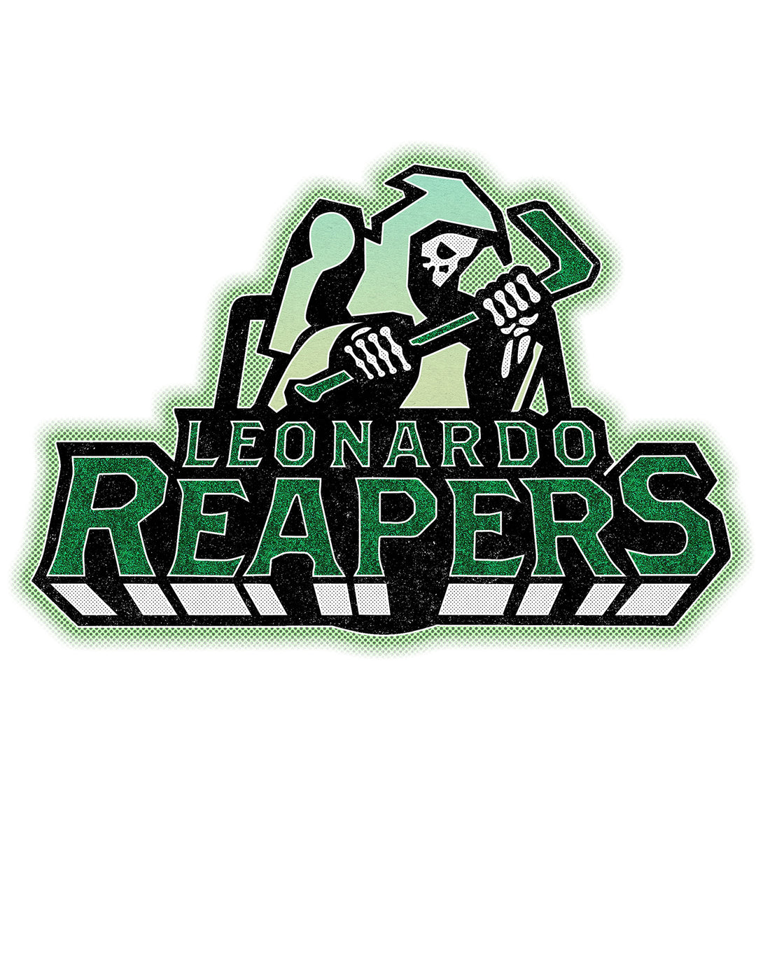 Kevin Smith Viewaskew Street Hockey League Leonardo Reapers Official Men's T-Shirt White - Urban Species Design Close Up