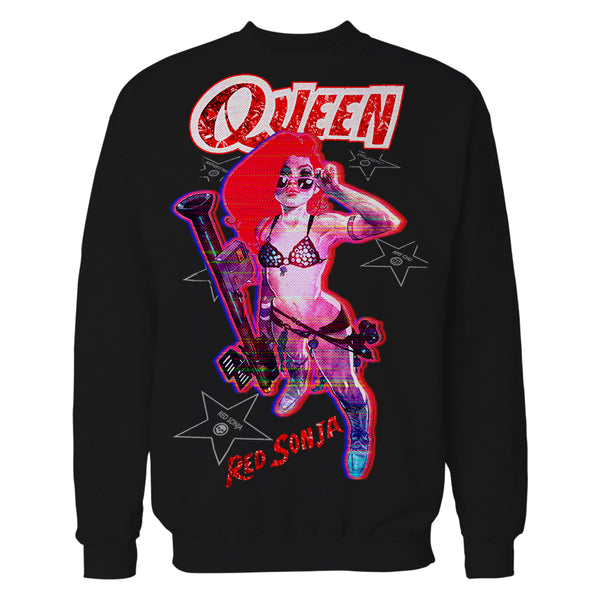 Red Sonja Ben Caldwell Comic Synthwave Queen Glitch Starlet Official Sweatshirt Black