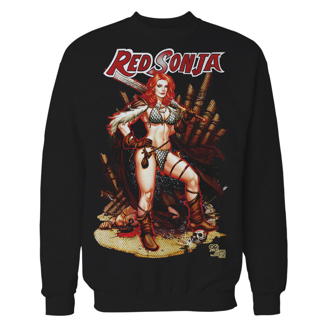 Red Sonja Frank Cho Comic Cover Art Hyrkania Warrior Queen Official Sweatshirt Black