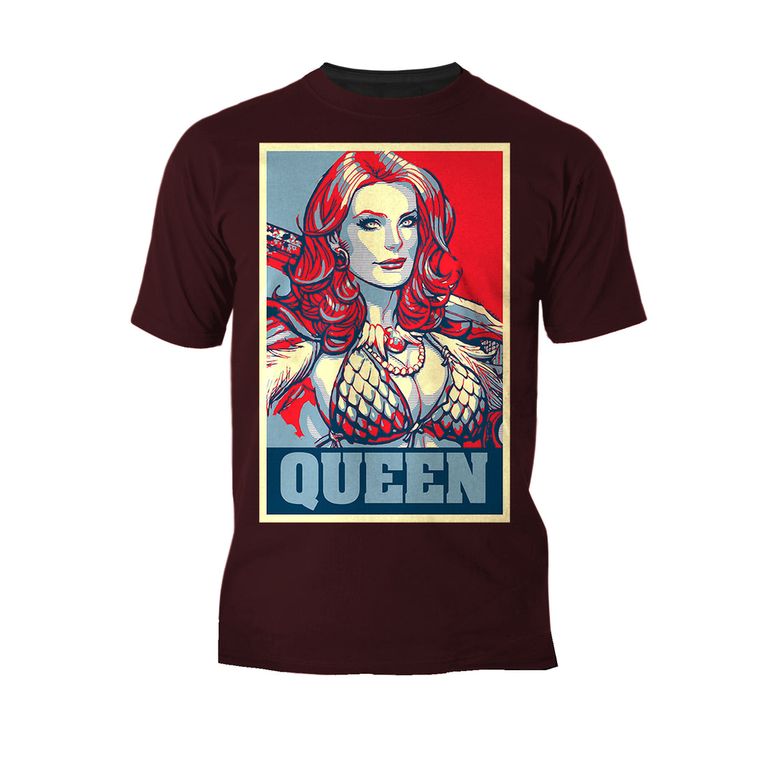 Red Sonja Frank Cho Propaganda Icon Redhead Queens Crusade Official Men's T-Shirt Black