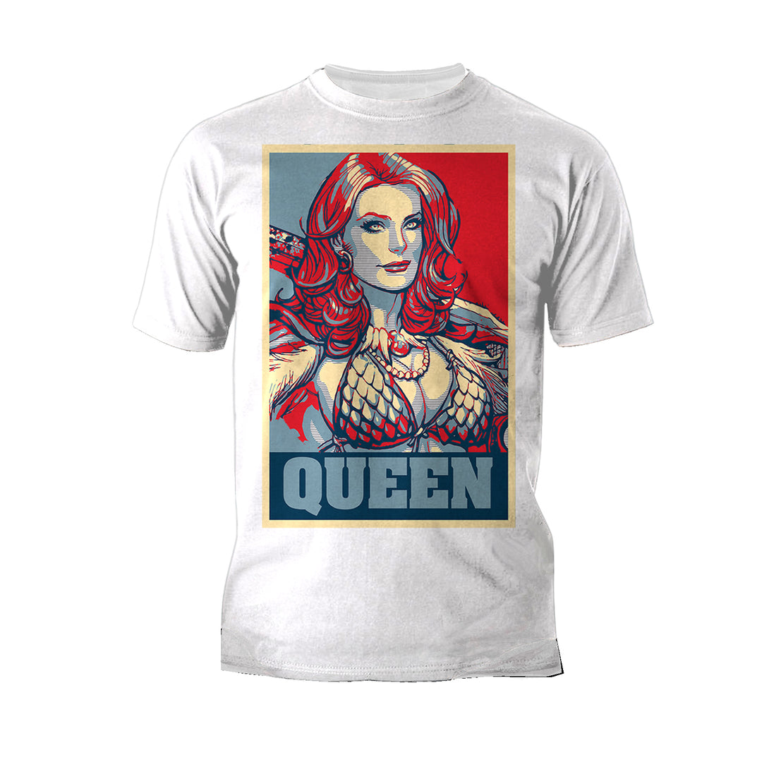 Red Sonja Frank Cho Propaganda Icon Redhead Queens Crusade Official Men's T-Shirt White