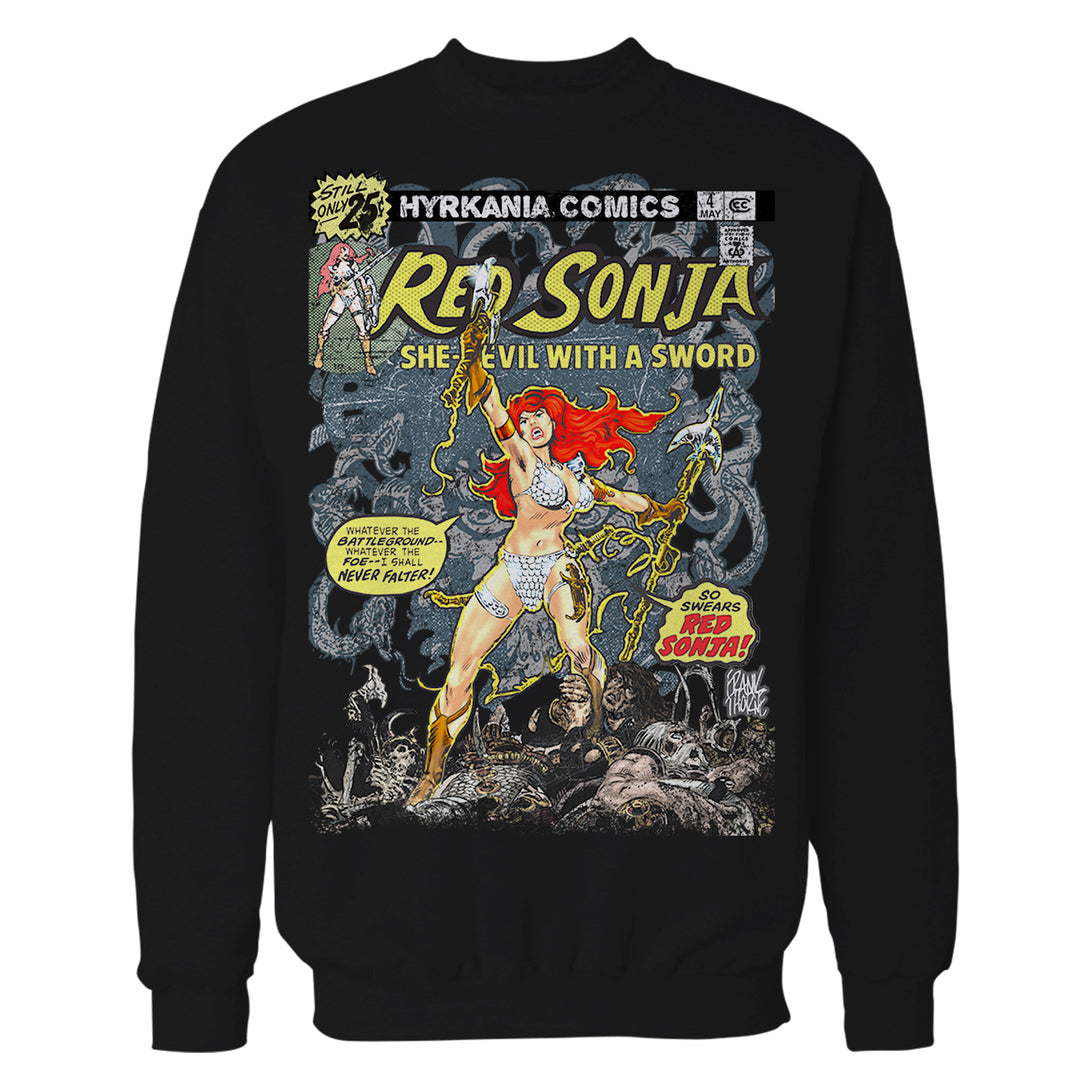Red Sonja Frank Thorne Comic Legends Cover 4 Retro Vintage Official Sweatshirt Black