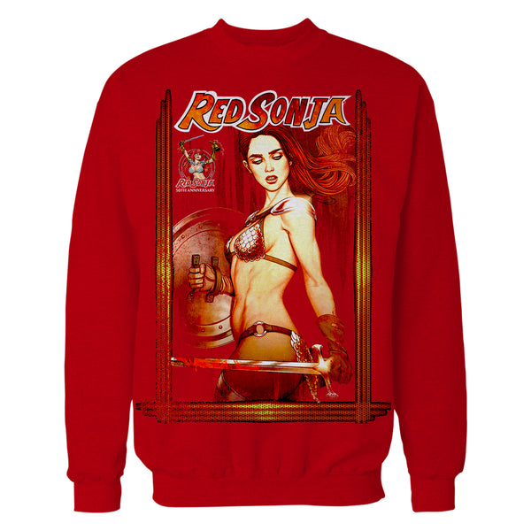 Red Sonja Jenny Frison Comic Cover Art Warrior Queen Sword Official Sweatshirt Red