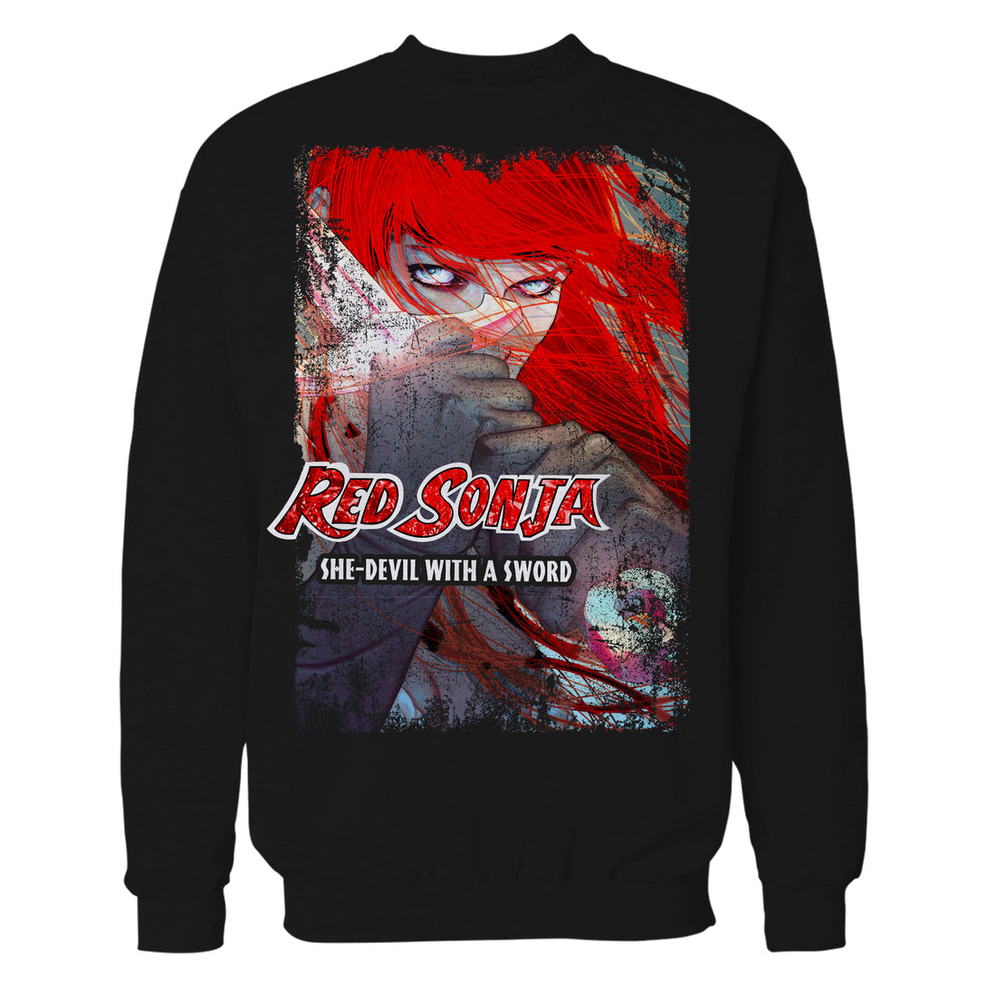 Red Sonja Jenny Frison Comic Cover She-Devil Sword Warrior Official Sweatshirt Black