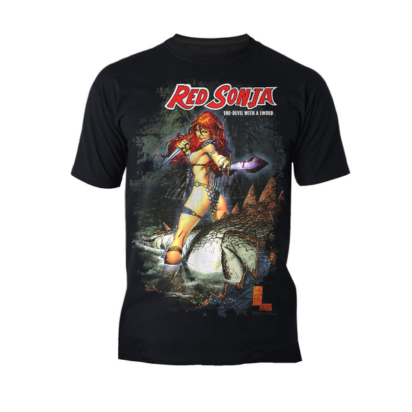 Red Sonja Marc Silvestri Comic Cover She-Devil Warrior Woman Official Men's T-Shirt Black