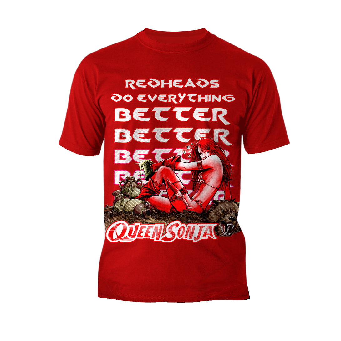 Red Sonja Meme Queen Redheads Do Everything Better Festival Official Men's T-Shirt Red
