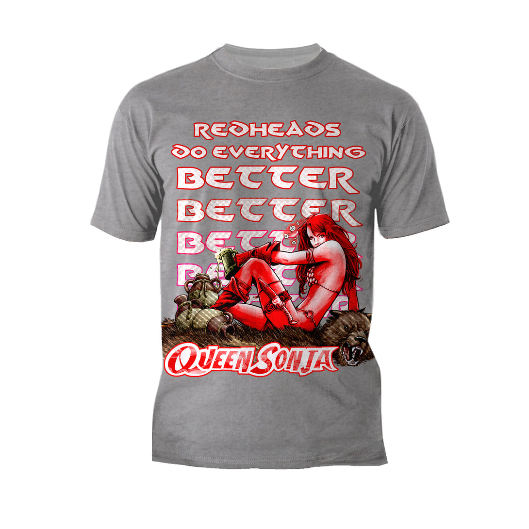Red Sonja Meme Queen Redheads Do Everything Better Festival Official Men's T-Shirt Sports Grey