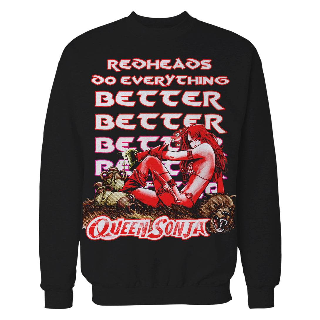 Red Sonja Meme Queen Redheads Do Everything Better Festival Official Sweatshirt Red Black