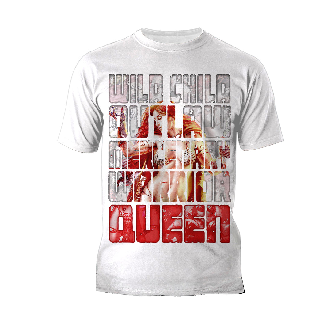 Red Sonja Poster Redhead Wild Child Warrior Queen Festival Official Men's T-Shirt White