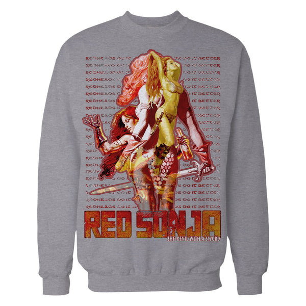 Red Sonja Poster Redheads Do It Better Epic Fantasy Festival Official Sweatshirt Sports Grey