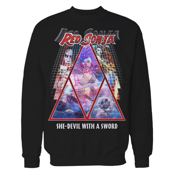 Red Sonja Poster Synthwave Redhead Epic Cyberpunk Retro 80s Official Sweatshirt Black