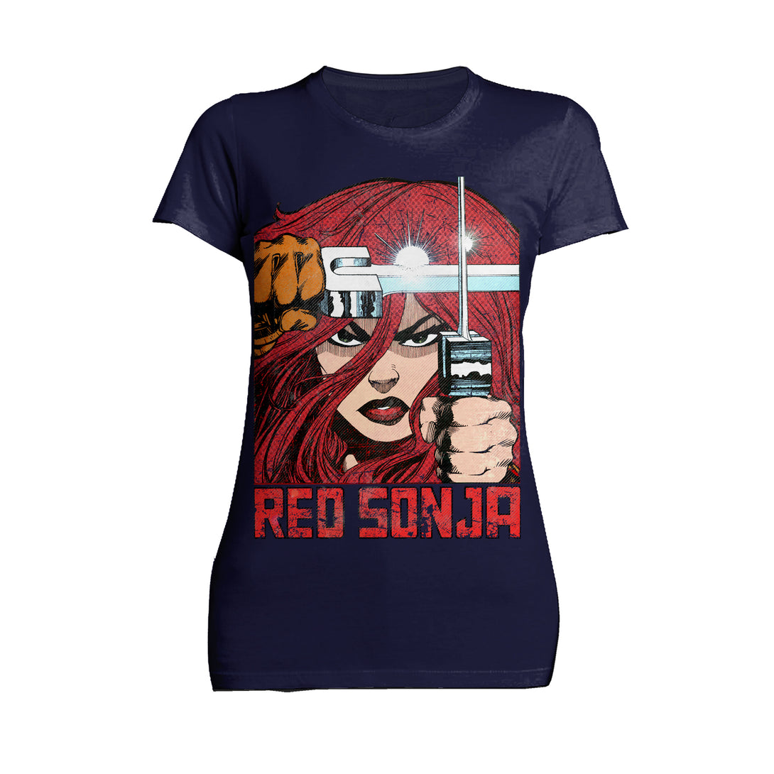 Red Sonja Walter Simonson Comic Legends Redhead Warrior Art Official Women's T-Shirt Navy