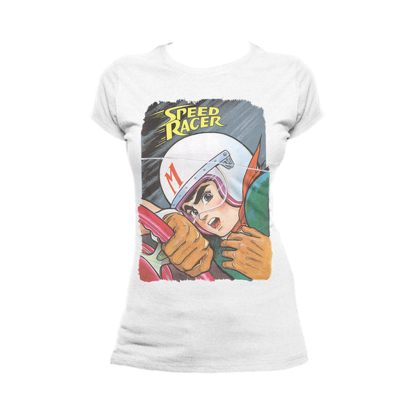 Speed Racer Close Up Official Women's T-shirt (White)