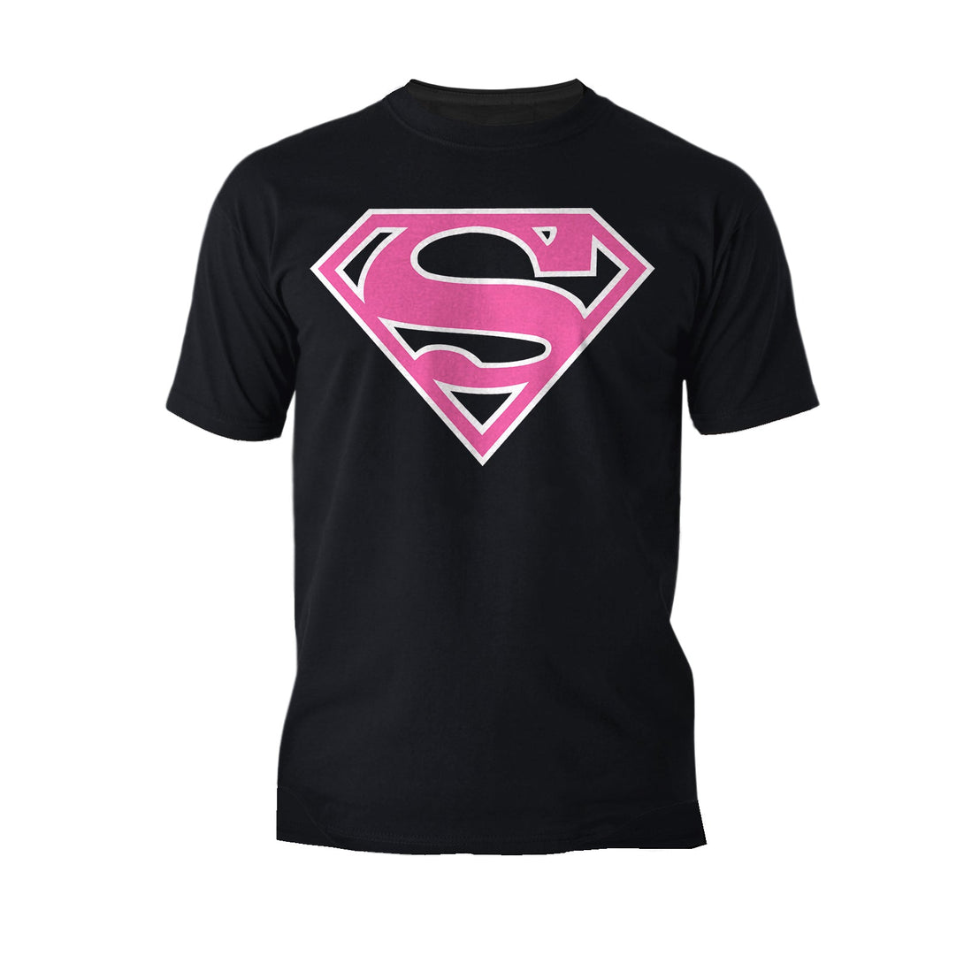 DC Comics Supergirl Logo Classic Official Men's T-Shirt Black - Urban Species