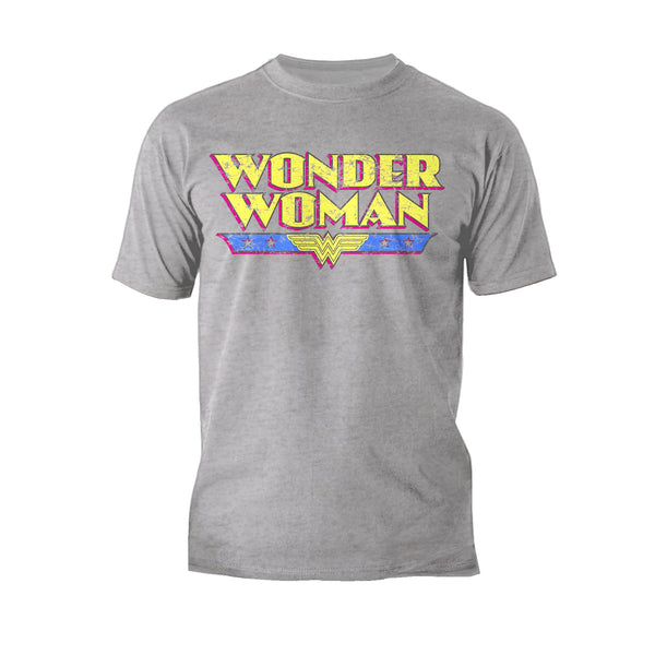 DC Comics Wonder Woman Logo Vintage Official Men's T-Shirt (Sports Grey)