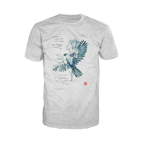 Beatles David Mack Blackbird Official Men's T-shirt (Heather Grey) - Urban Species Mens Short Sleeved T-Shirt
