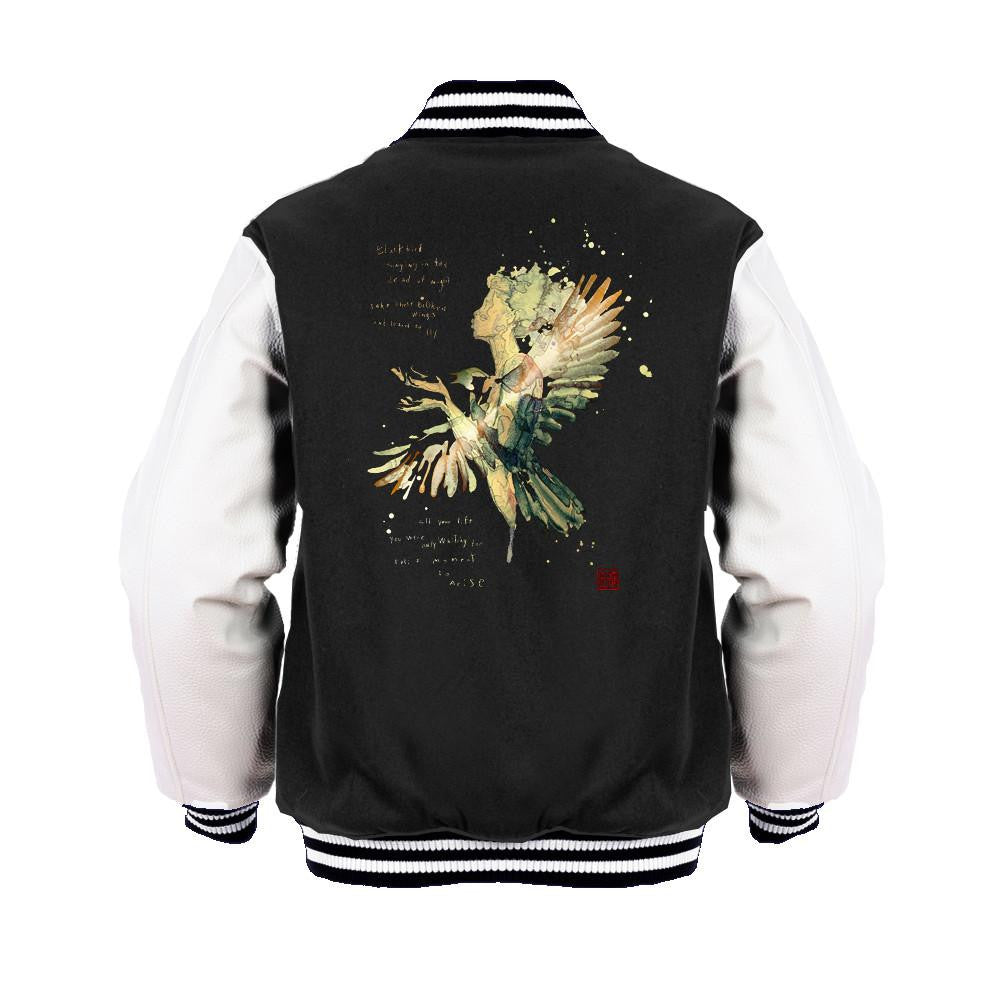 Beatles David Mack Blackbird Official Varsity Jacket (Black) - Urban Species Varsity Jacket
