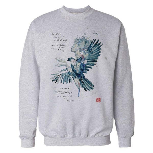 Beatles David Mack Blackbird Official Sweatshirt (White) - Urban Species Sweatshirt