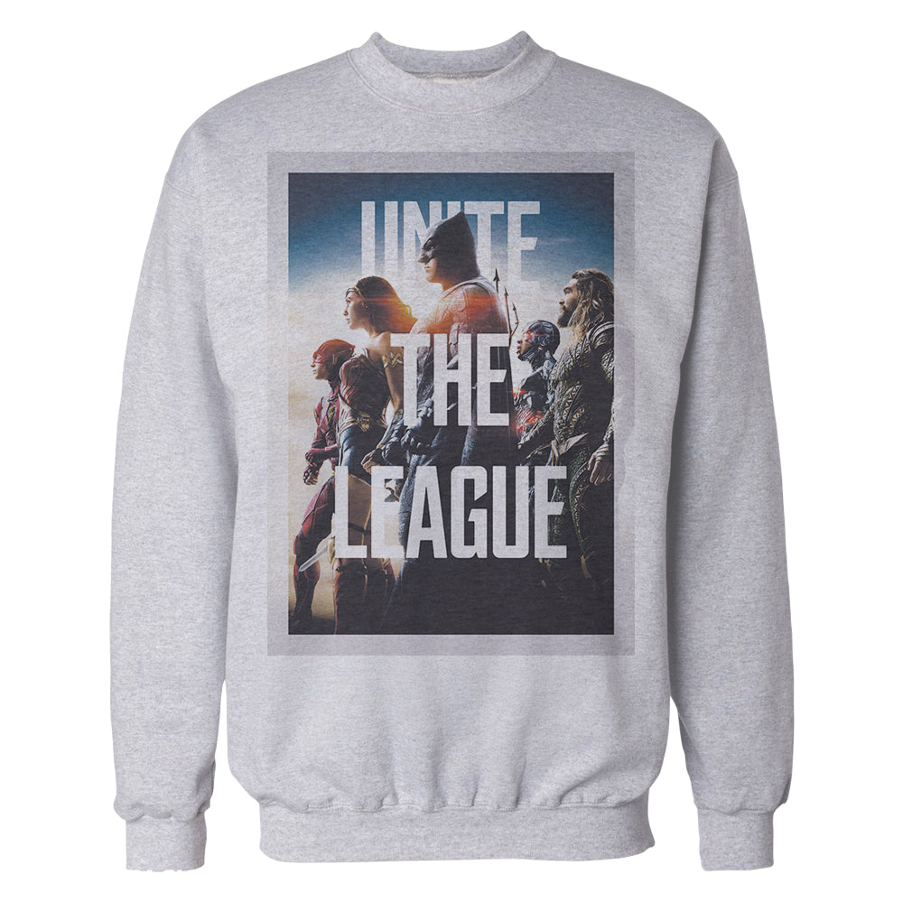 DC Justice League Logo Aquaman Trident Official Sweatshirt (Heather Grey) - Urban Species Sweatshirt