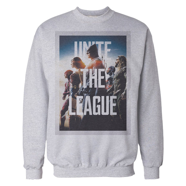 DC Justice League Logo Aquaman Trident Official Sweatshirt (Heather Grey) - Urban Species Sweatshirt