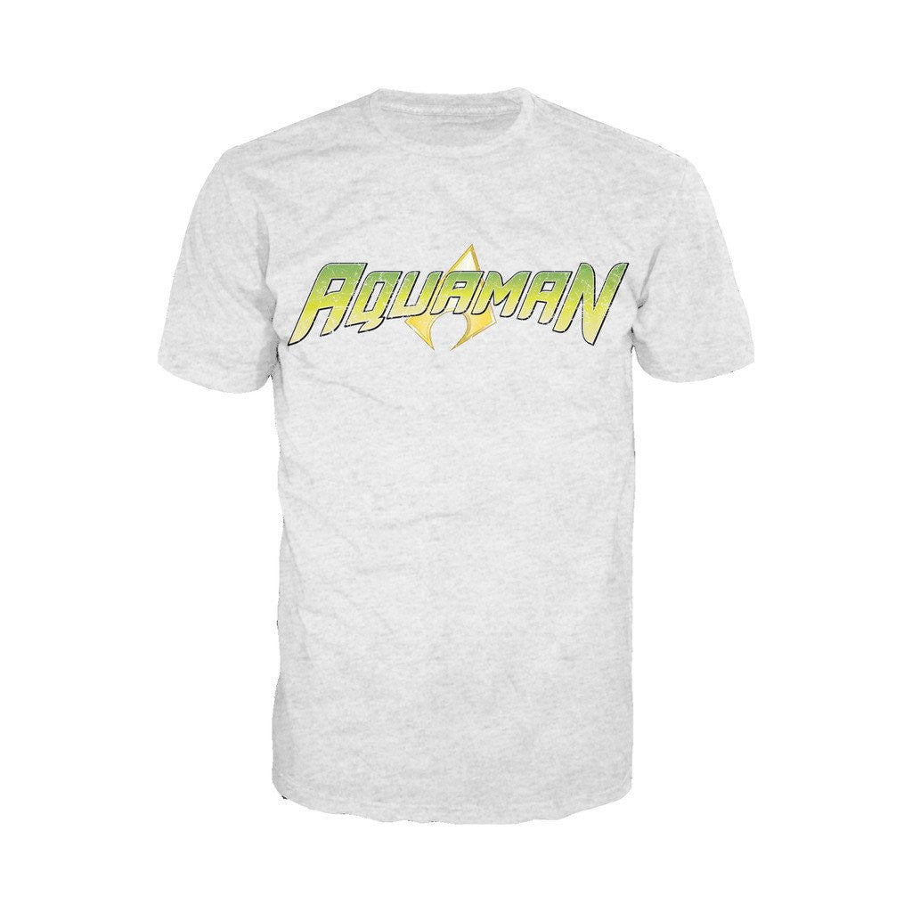 DC Comics Aquaman Distressed Logo Official Men's T-shirt Sports Grey - Urban Species