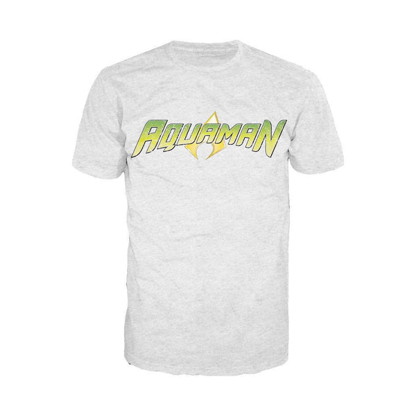 DC Comics Aquaman Distressed Logo Official Men's T-shirt Sports Grey - Urban Species