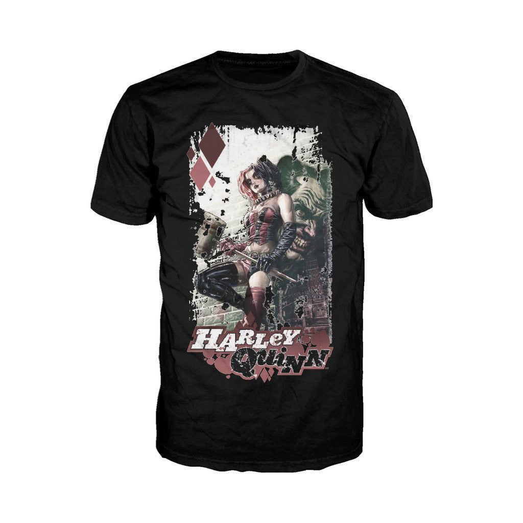 DC Comics Harley Quinn Comic Cover Official Men's T-Shirt Black - Urban Species