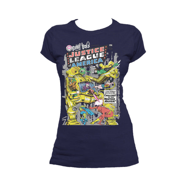 DC Comics Justice League Cover 29 Official Women's T-shirt Navy - Urban Species