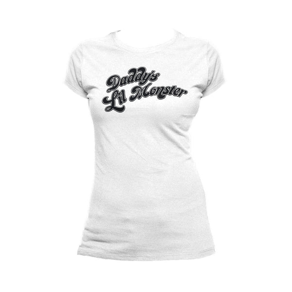 DC Suicide Squad Harley Quinn Daddy's Lil Monster Official Women's T-shirt (White) - Urban Species Ladies Short Sleeved T-Shirt