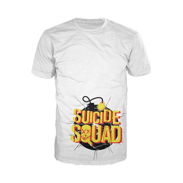 DC Suicide Squad Logo Bomb Official Men's T-shirt (White) - Urban Species Mens Short Sleeved T-Shirt