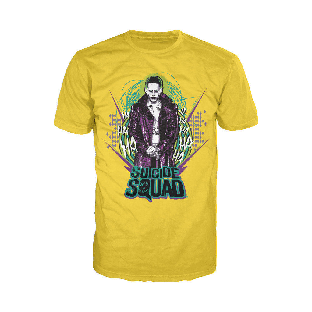 DC Suicide Squad Logo Joker Official Men's T-shirt (Yellow) - Urban Species Mens Short Sleeved T-Shirt