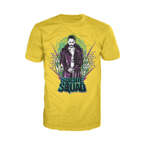 DC Suicide Squad Logo Joker Official Men's T-shirt (Yellow) - Urban Species Mens Short Sleeved T-Shirt