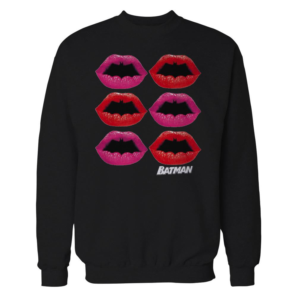 DC Comics Batman Logo Lips Official Sweatshirt Black - Urban Species