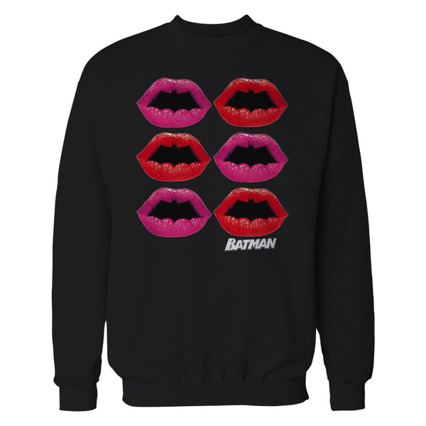 DC Comics Batman Logo Lips Official Sweatshirt Black - Urban Species