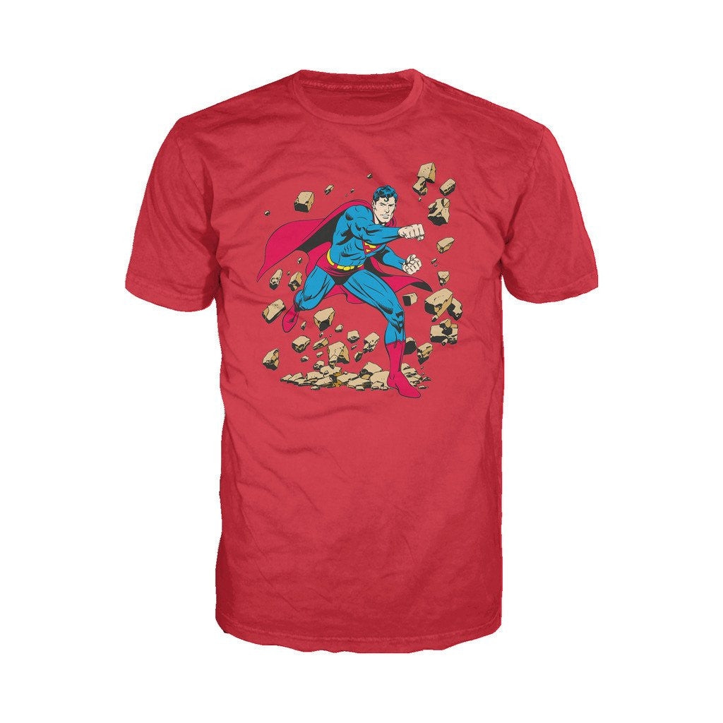 DC Comics Superman Character Classic Smash Official Men's T-shirt Red - Urban Species