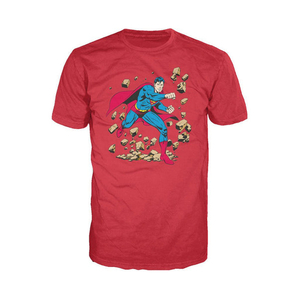DC Comics Superman Character Classic Smash Official Men's T-shirt Red - Urban Species